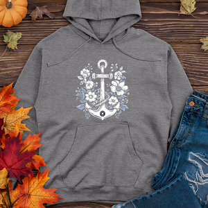 Anchor with flower Midweight Hoodie