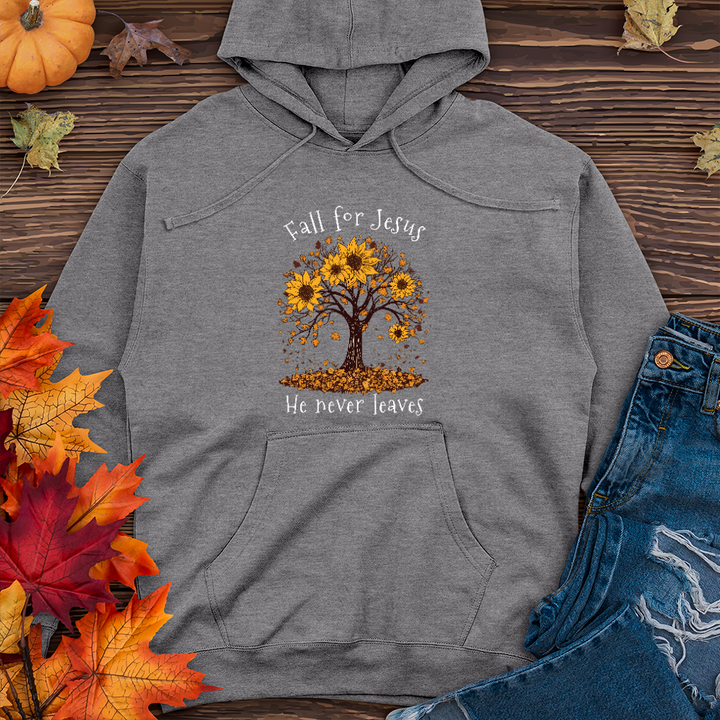 Sunflower Tree Falling Leaves Midweight Hoodie