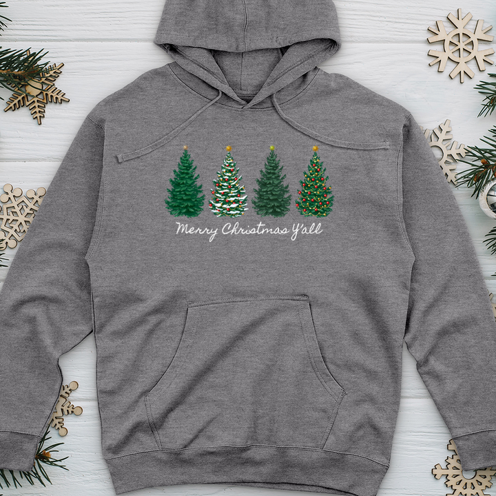 Merry Christmas Y'all Pines Midweight Hooded Sweatshirt