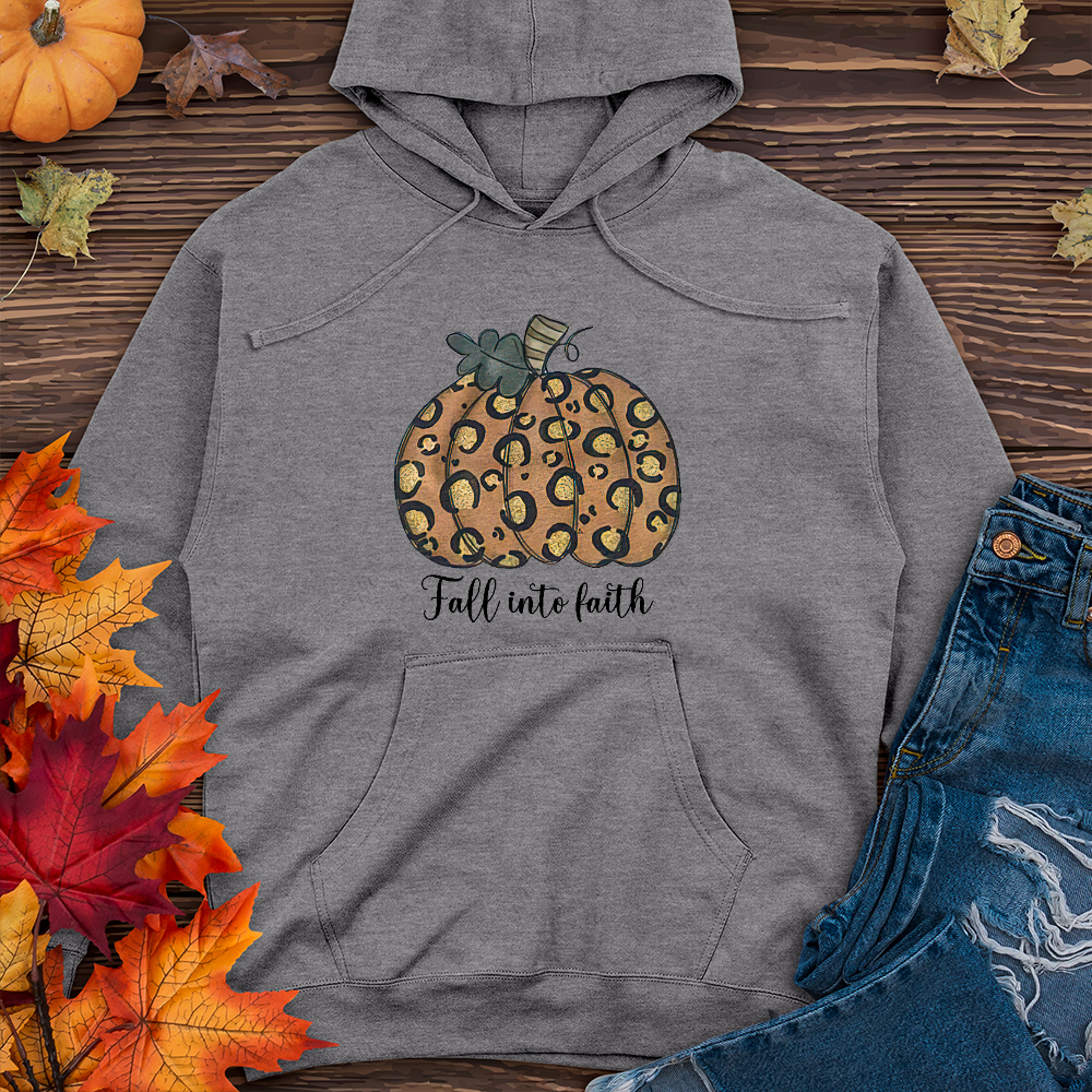 Fall Into Faith Gold Pumpkin   Midweight Hoodie