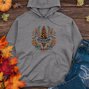 Herringbone Pinecone Gratitude.-01 Midweight Hoodie