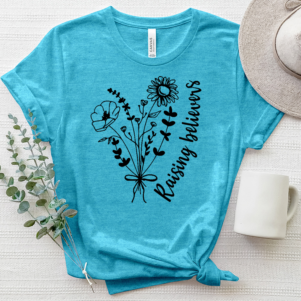 Raising Believers Flowers Heathered Tee