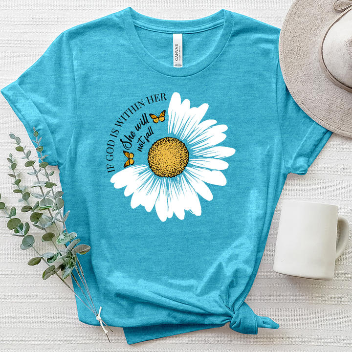 She will not Fall Daisy Heathered Tee