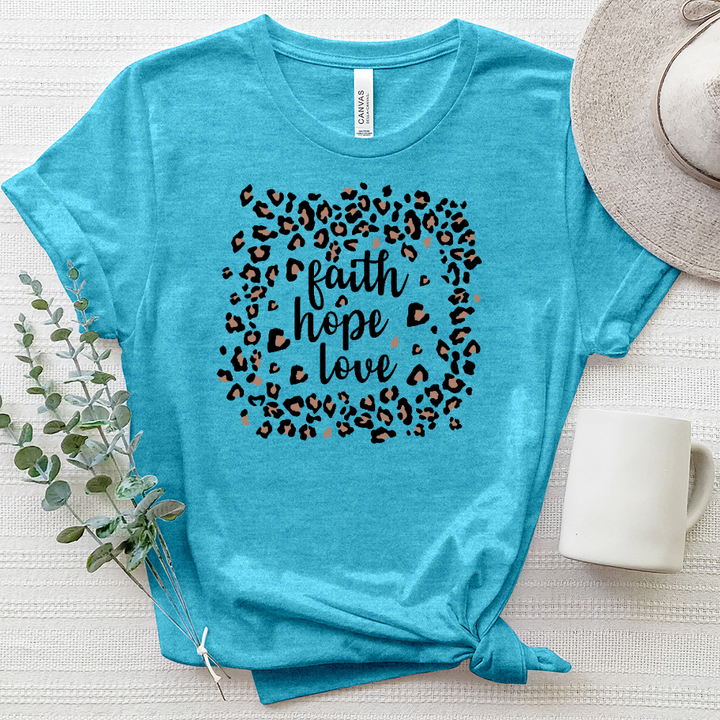 Faith Hope Love Leopard Box Heathered Tee