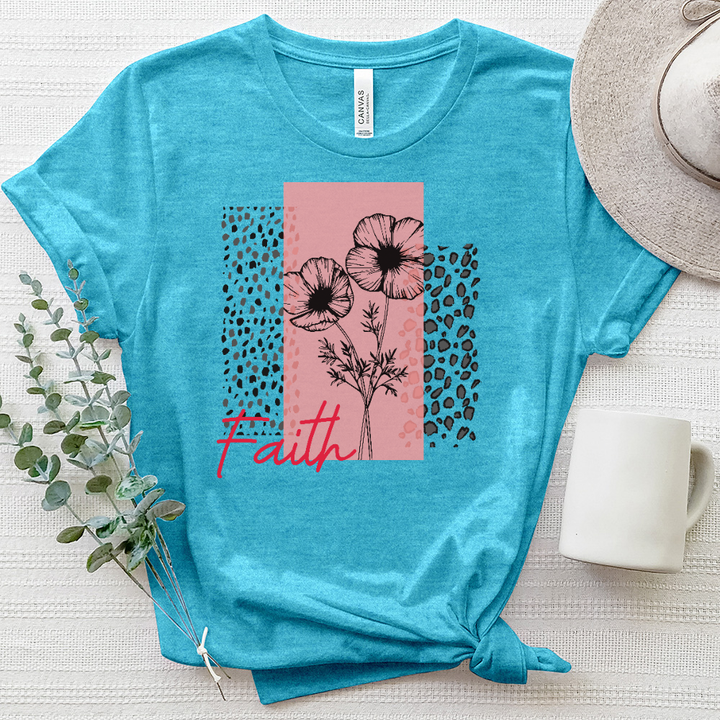 Faith Wild Flower Pink Heathered Tee