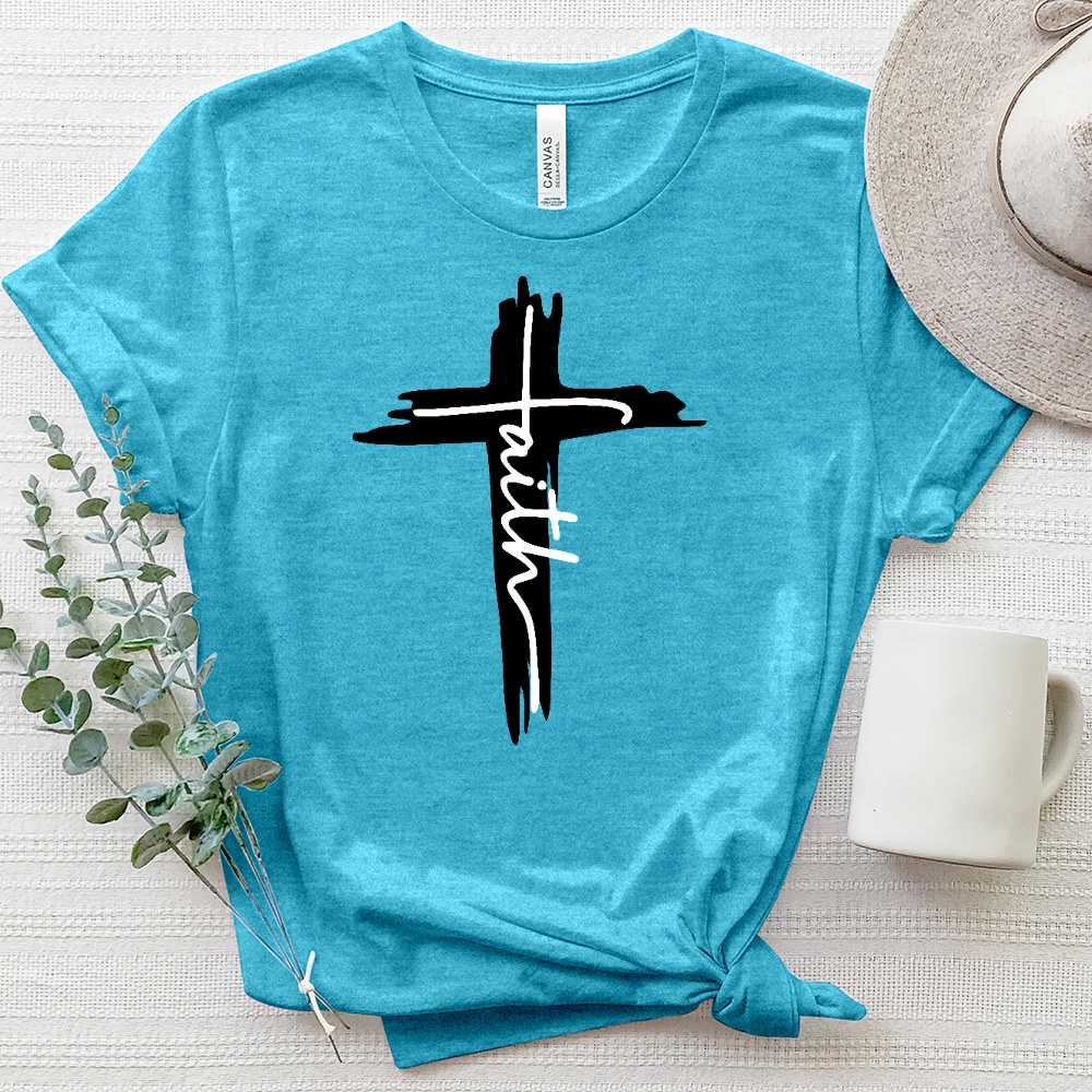 Faith Cross Heathered Tee