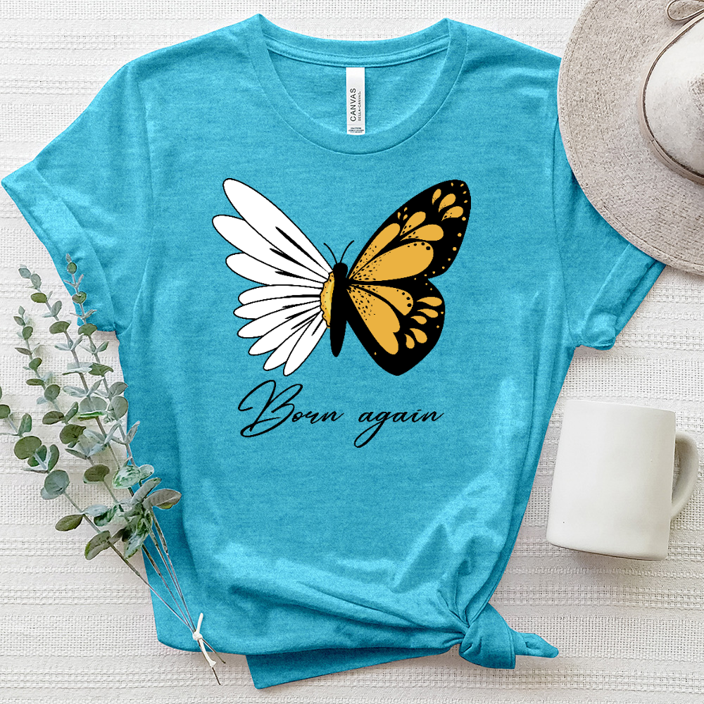 Butterflies and Daisy positive Heathered Tee