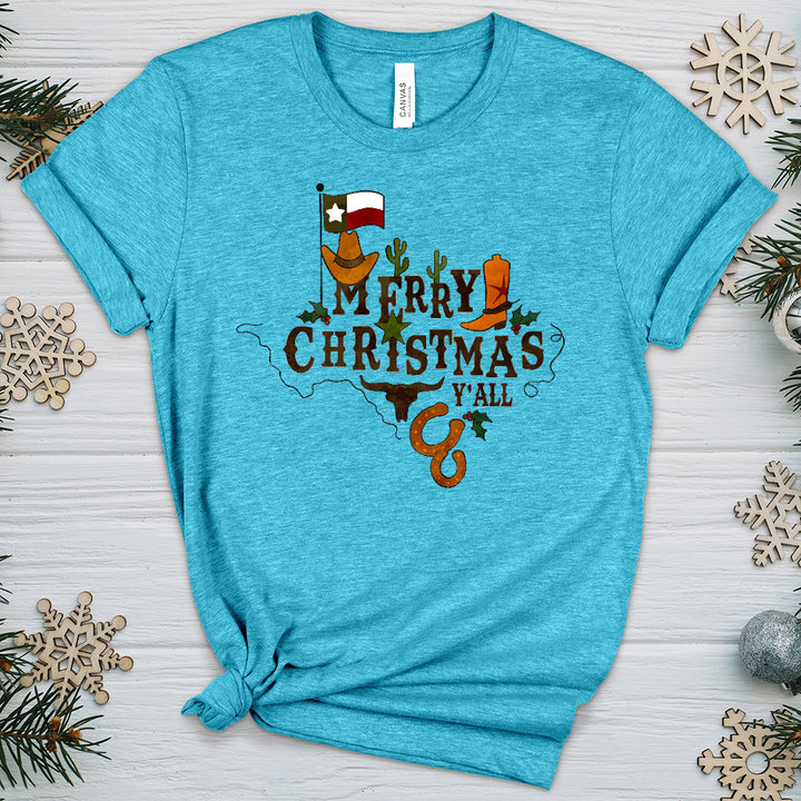 Merry Christmas Texas Heathered Tee