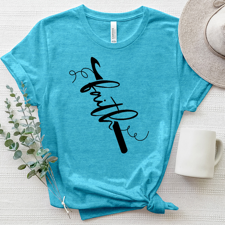 Faith Crochet Hook Heathered Tee