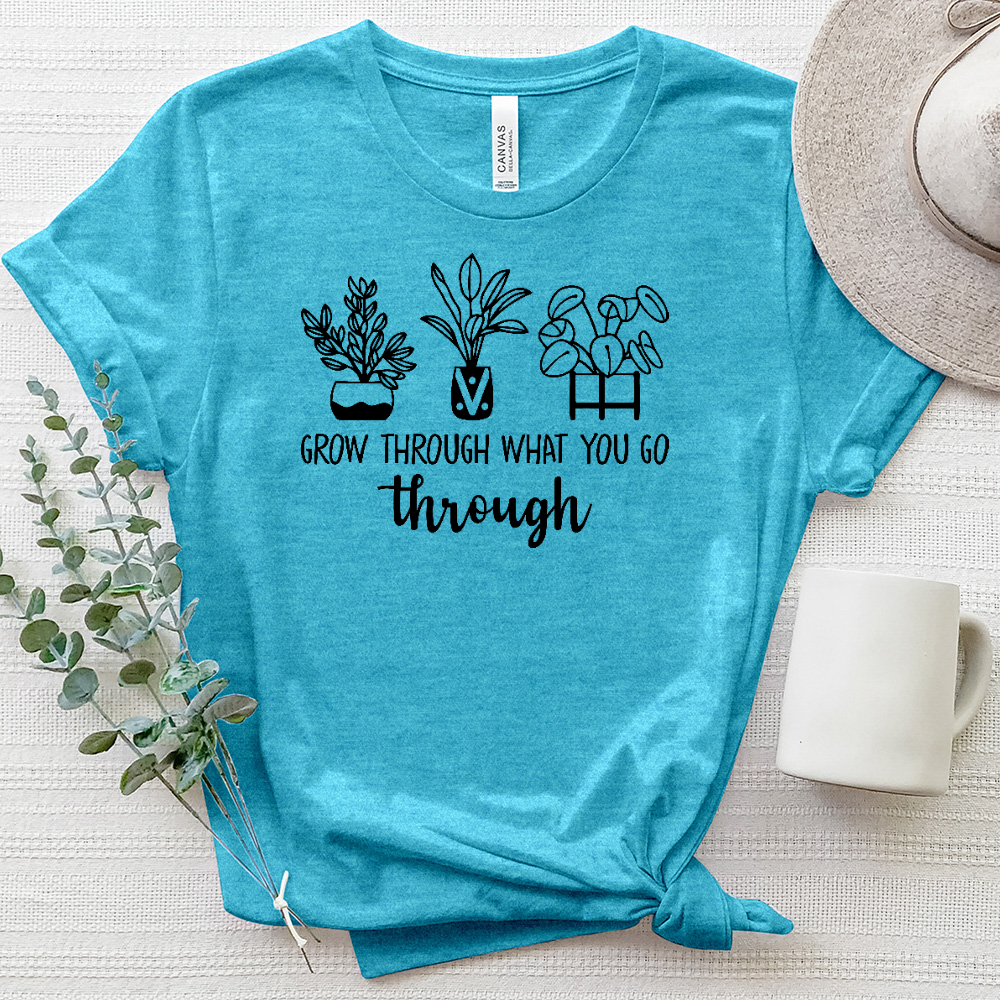 Grow Through What You Go Through Plant Heathered Tee