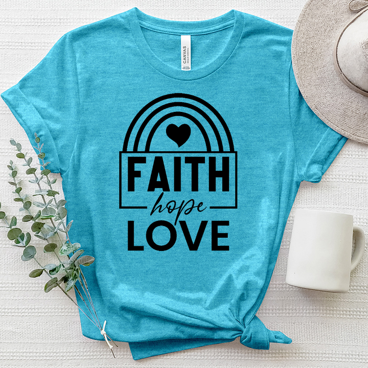 Faith Hope Love Rainbow Heathered Tee