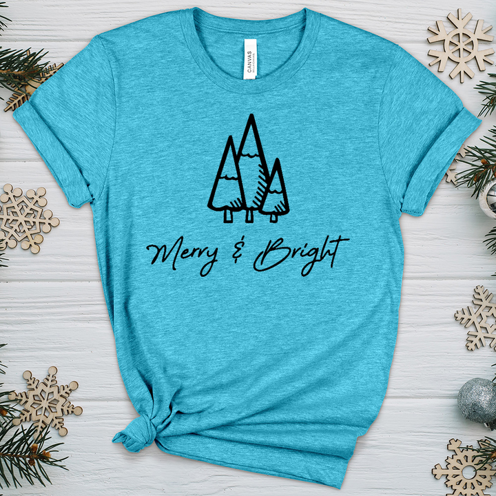 Merry & Bright Black Heathered Tee