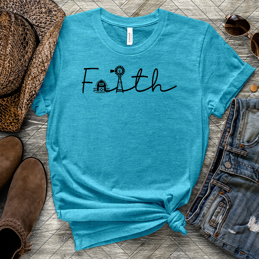 Faith On The Farm Heathered Tee