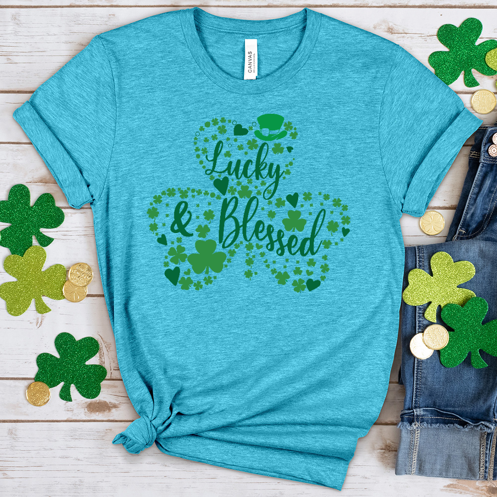 Assorted Clovers Shamrock Heathered Tee