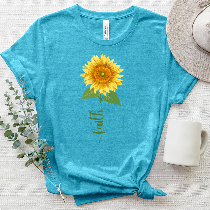 Faith Sunflower Mandala Heathered Tee