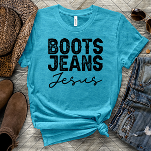 Boots Jeans Jesus Heathered Tee