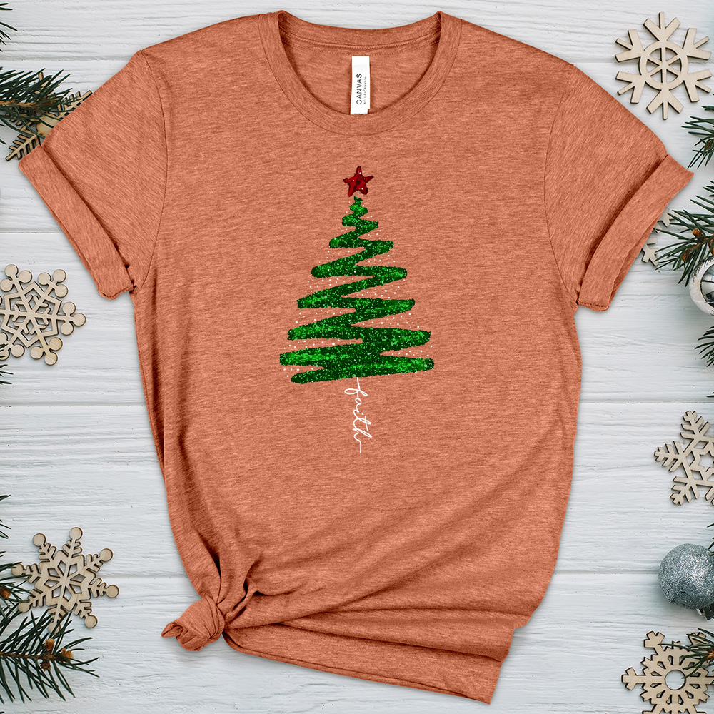 Green Sparkling Tree Heathered Tee