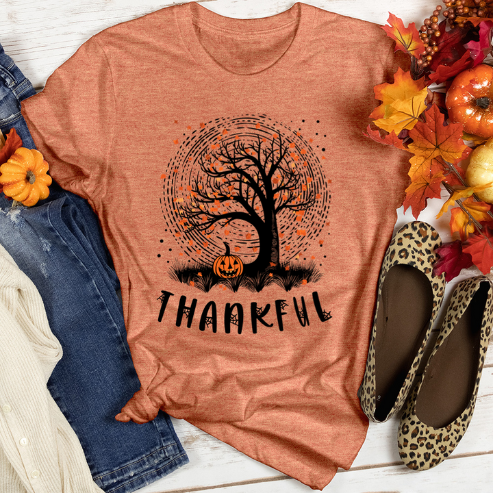 Thankful Halloween Night Heathered Tee