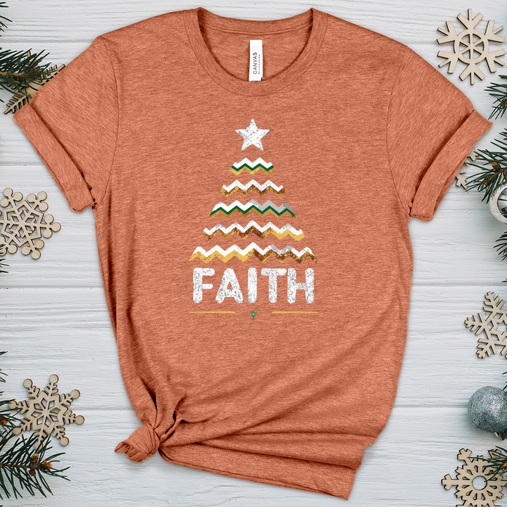 Faith Christmas Tree Heathered Tee