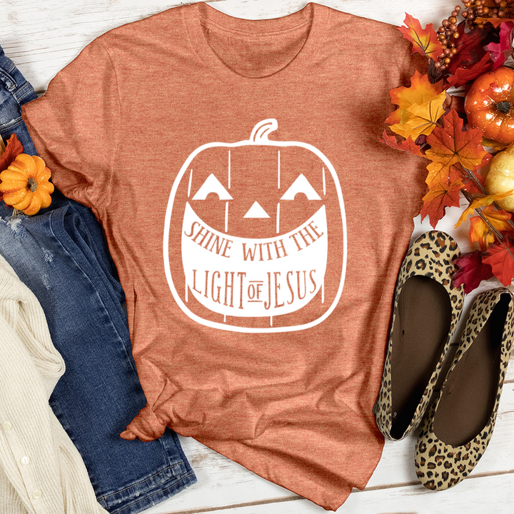 Light Of Jesus Pumpkin Heathered Tee