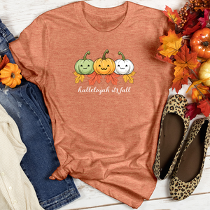 Pastel Pumpkin Trio Heathered Tee