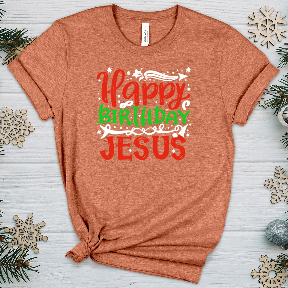 Happy Birthday Jesus Heathered Tee