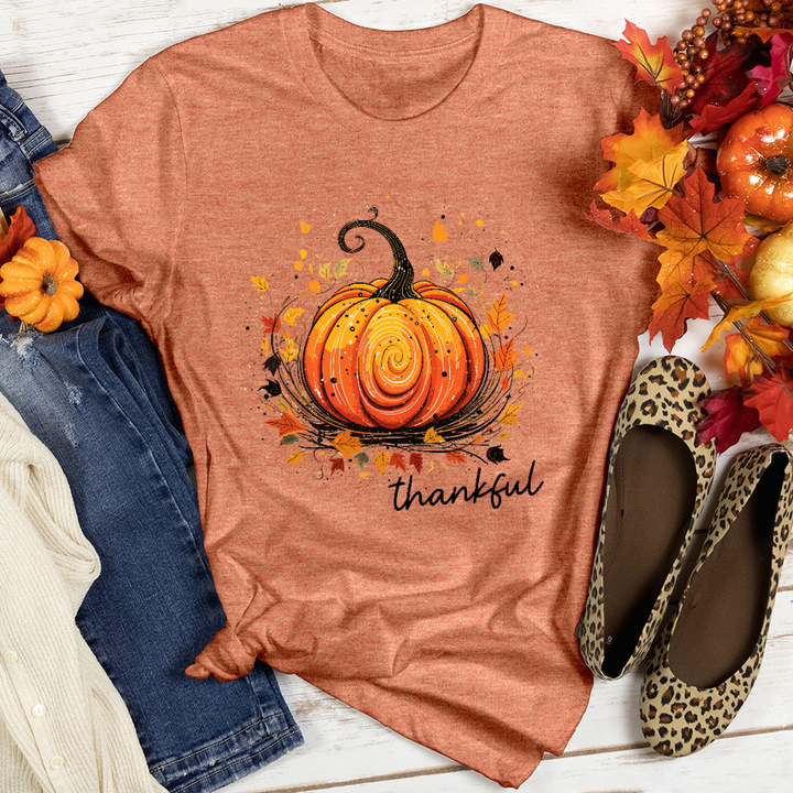 Thankful Pumpkin Swirl Heathered Tee