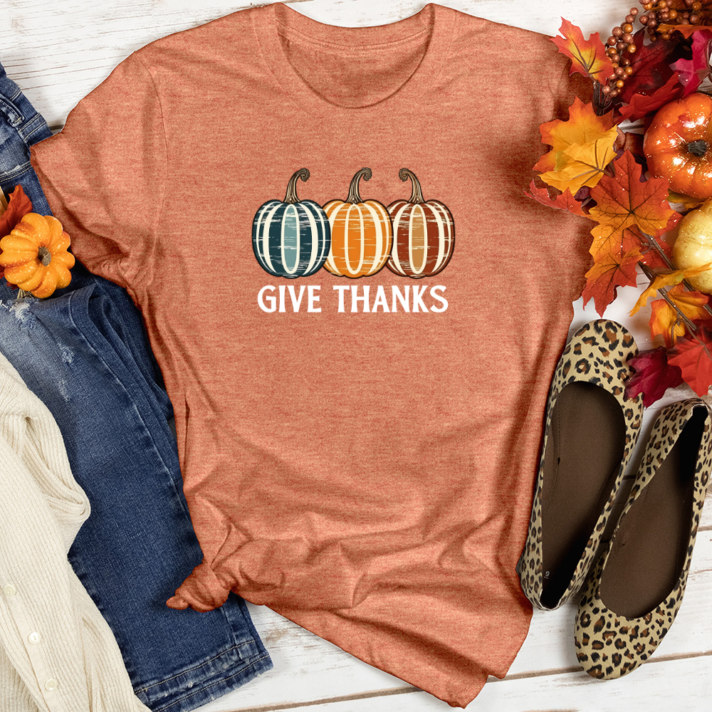 Retro Pumpkin Trio Heathered Tee