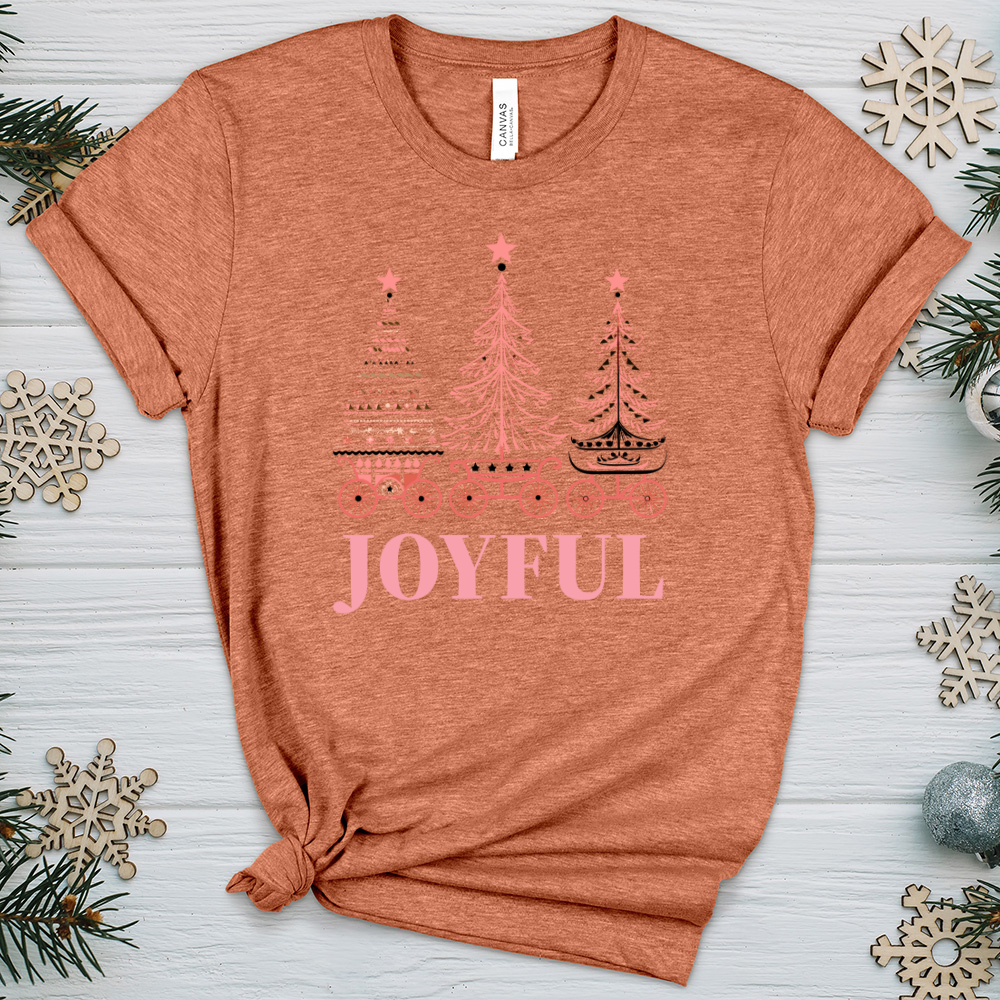 Pastel Pink Sleigh Tree Trio Heathered Tee