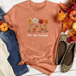 Vintage Playful Autumn Floral Trio Heathered Tee