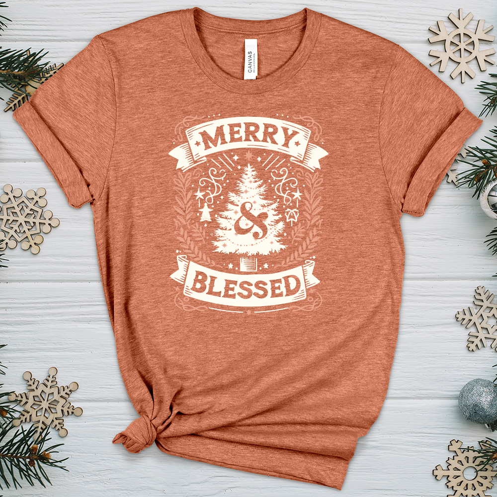 Merry & Blessed Heathered Tee