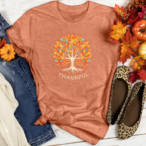 Vintage Kaleidoscope Fall Tree Heathered Tee