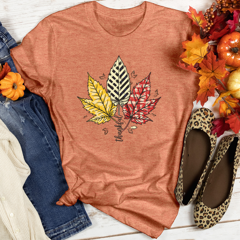 Vintage Harvest Leaf Ensemble Heathered Tee