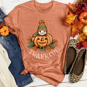 Thankful Happy Pumpkins Heathered Tee