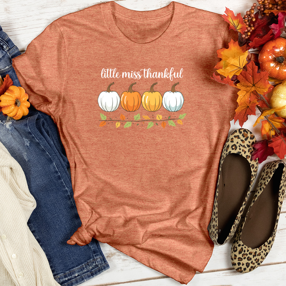 Etsy Style Orange Pastel Pumpkin Trio Heathered Tee