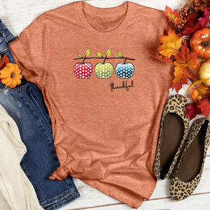 Retro Harvest Polka Dot Trio Apples Heathered Tee