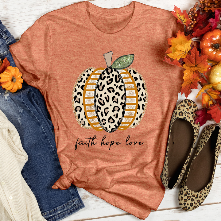 FHL Leopard Gold Pumpkin Heathered Tee