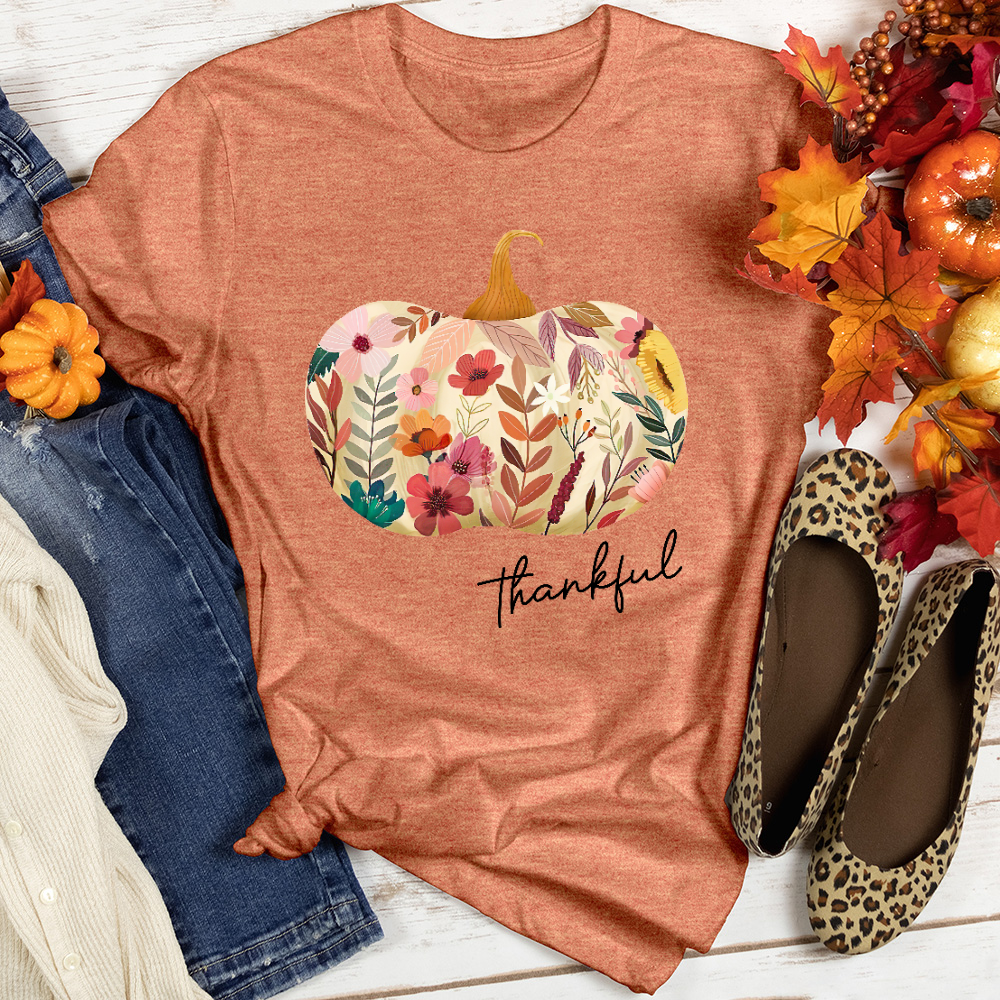 Thankful Garden Pumpkin Heathered Tee