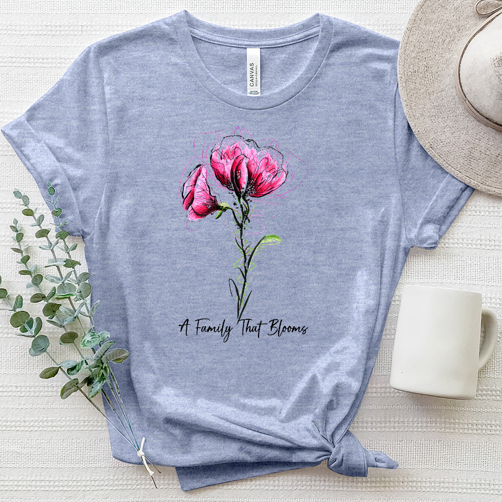 A Family That Blooms Tee Heathered Tee