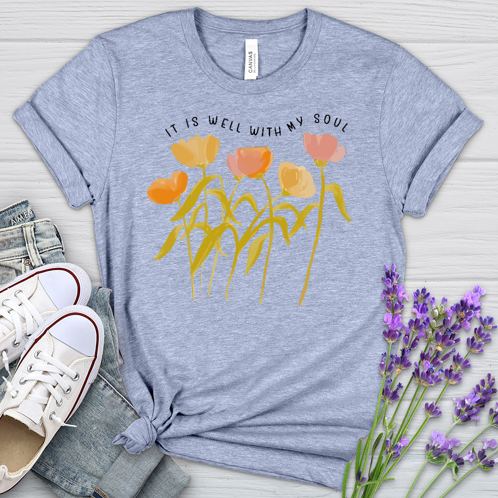It Is Well Flowers Heathered Tee