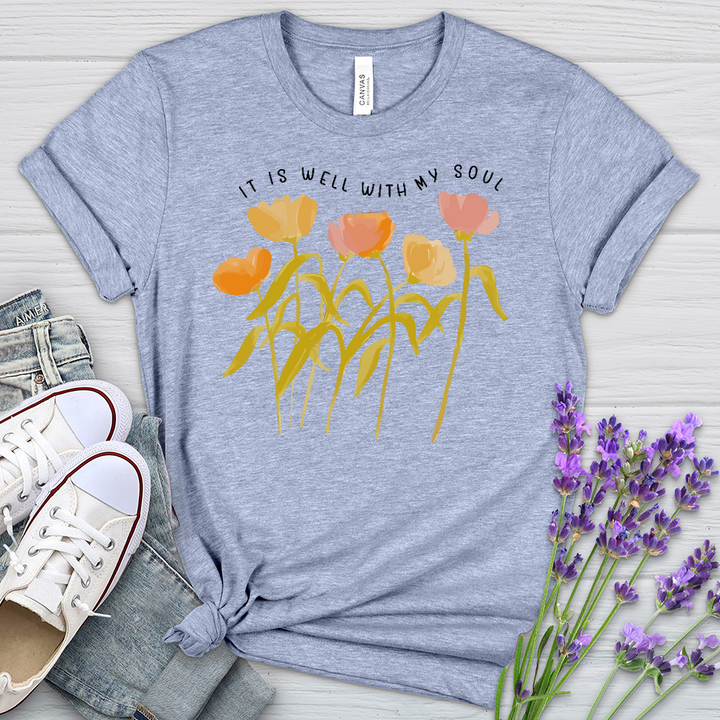 It Is Well Flowers Heathered Tee