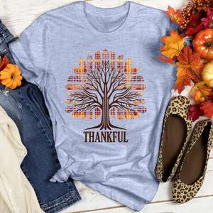 Vintage Tartan Fall Tree Heathered  Tee