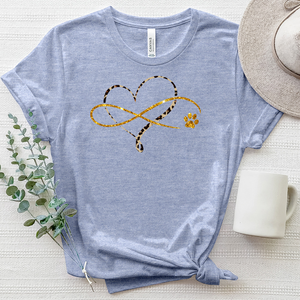 Infinity Paw Print Heart Heathered Tee