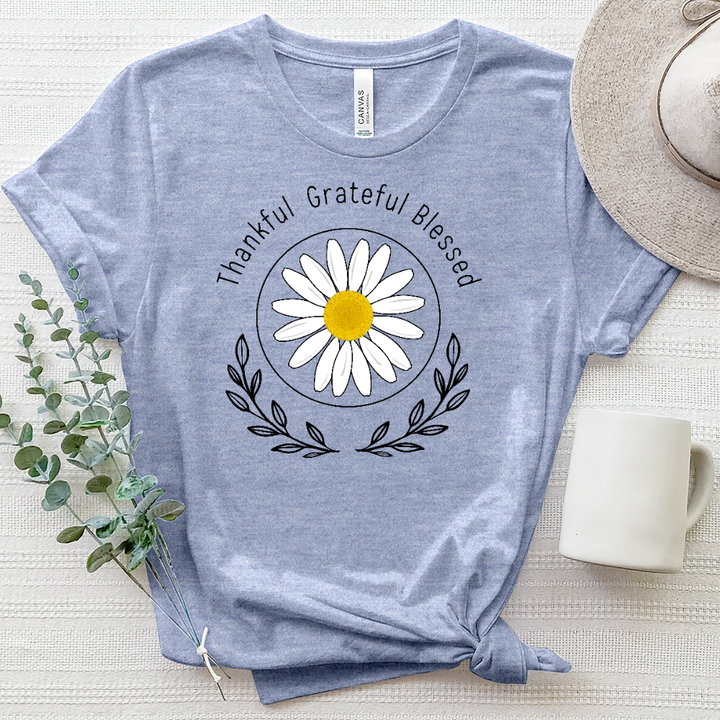 Thankful Olive Branch Daisy Heathered Tee