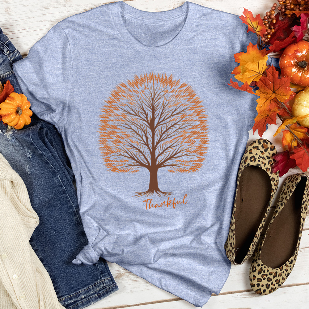 Vintage Herringbone Cozy Retreat Tree Heathered Tee