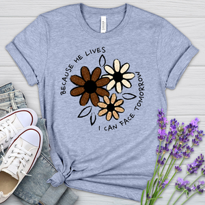 Patterned Flowers Heathered Tee