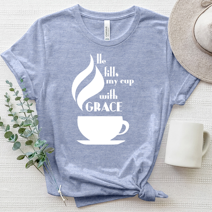 He Fills my Cup Heathered Tee