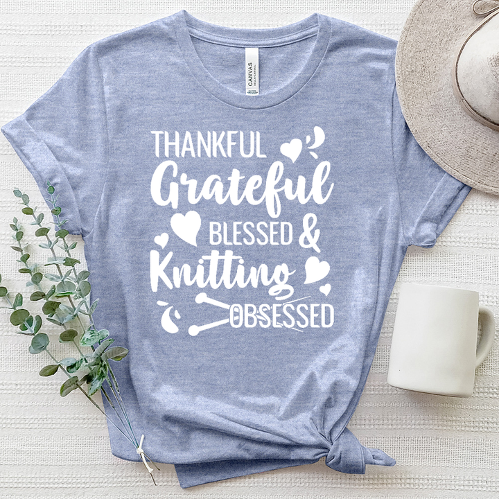 Thankful & Knitting Obsessed Heathered Tee