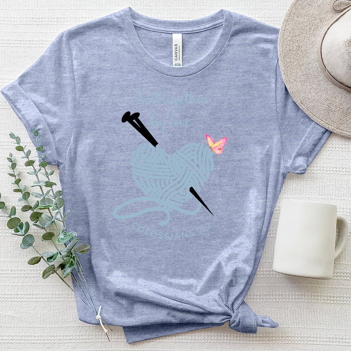 Knit Together Heart Heathered Tee