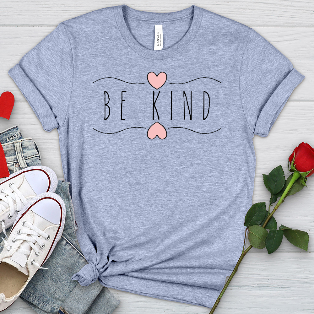 Be Kind Wavy Hearts Heathered Tee